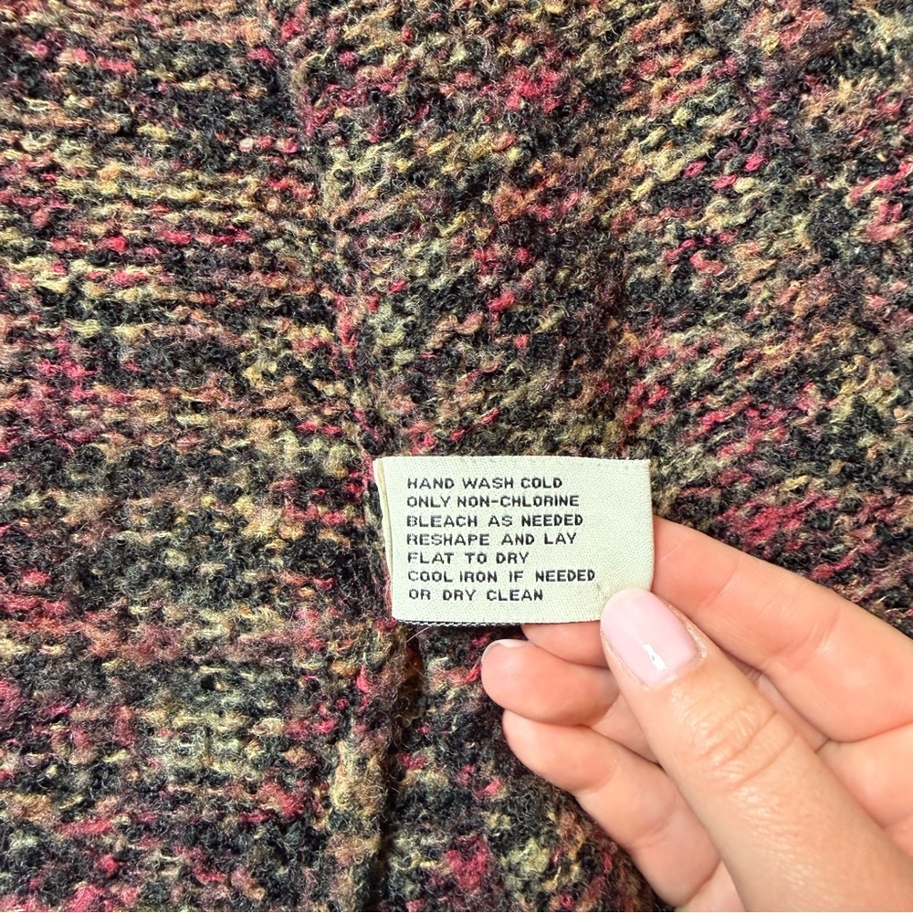 Vintage 90s David Brooks Wool Blend Multicolor Knit Cardigan Size Large - Picture 8 of 9